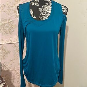 Calia Teal Women's Cold Shoulder Top
